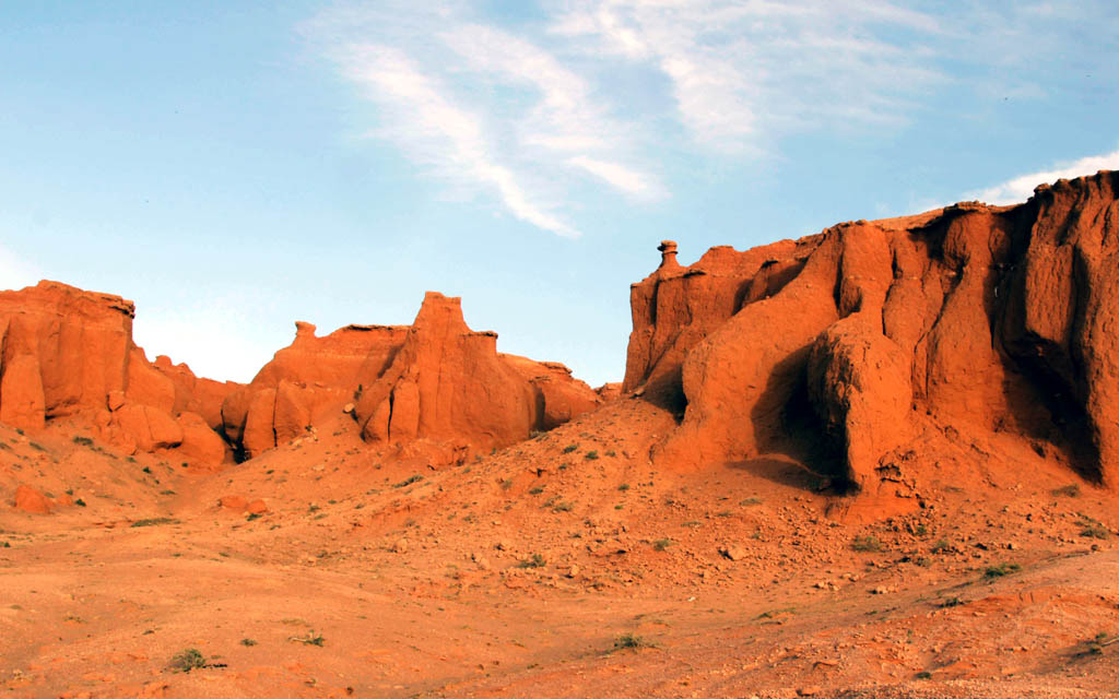 Bayanzag Flaming Cliffs in the Gobi Desert